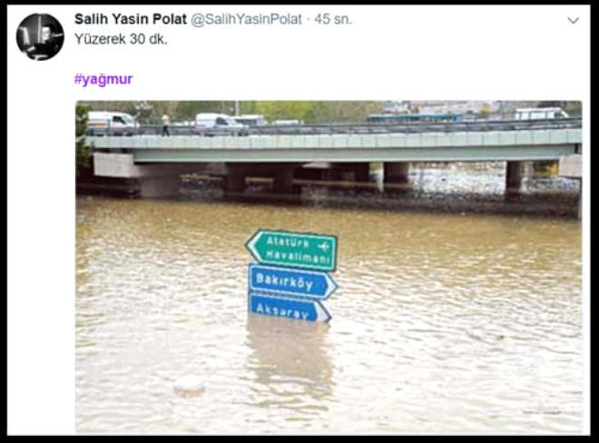 İstanbul'u Sel Aldı, Twitter Yıkıldı!