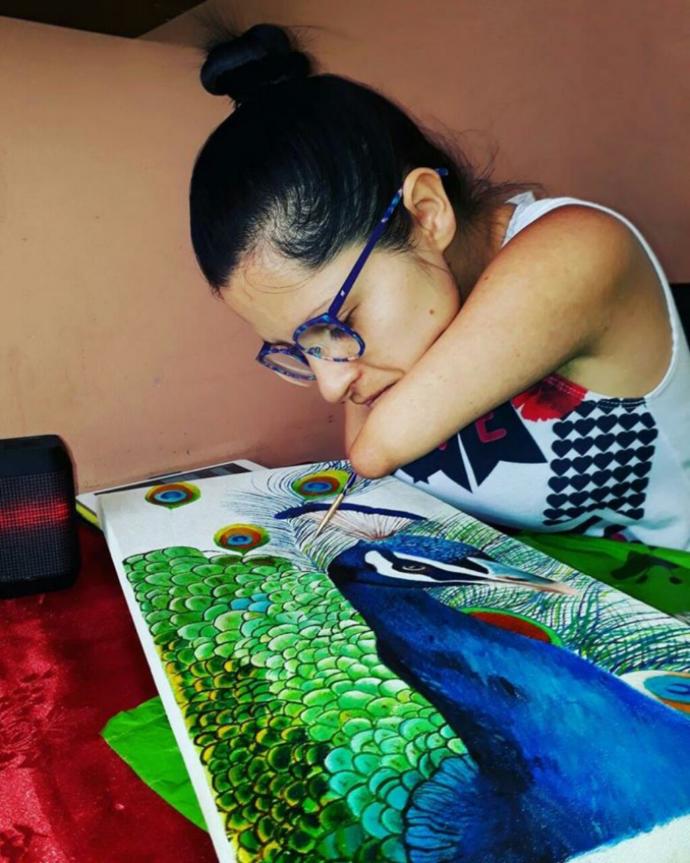 Sanat İçin Hiçbir Şeyin Engel Olmadığını Kanıtlayan Engelli Ressam: Zuly Sanguino!