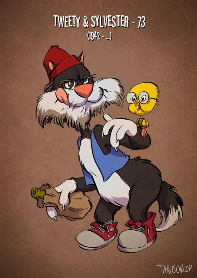 Çizgi Film Karakterlerin de Yaşlanabileceğini Gösteren Karikatürler!