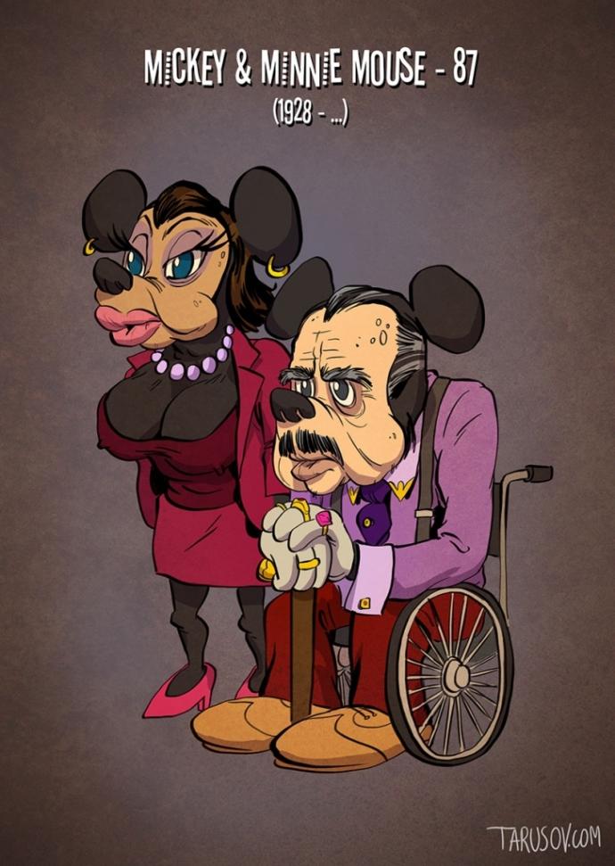 Çizgi Film Karakterlerin de Yaşlanabileceğini Gösteren Karikatürler!