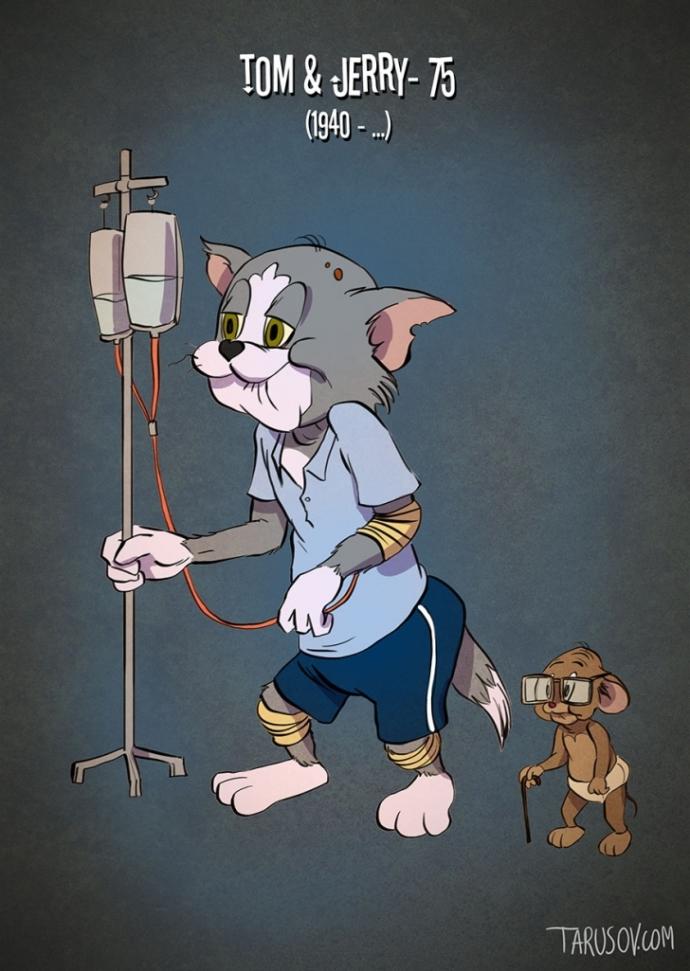 Çizgi Film Karakterlerin de Yaşlanabileceğini Gösteren Karikatürler!