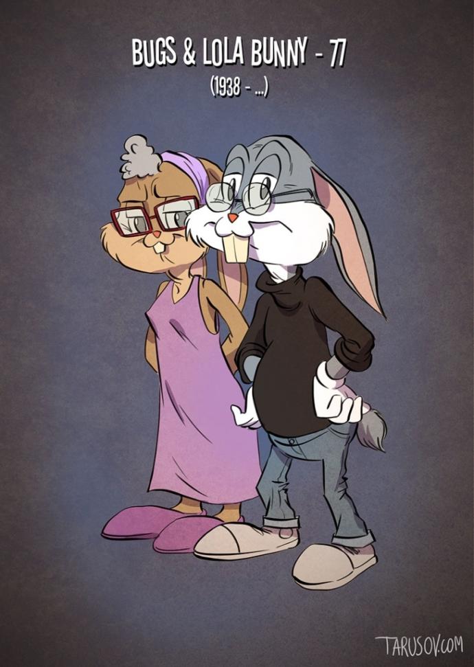 Çizgi Film Karakterlerin de Yaşlanabileceğini Gösteren Karikatürler!