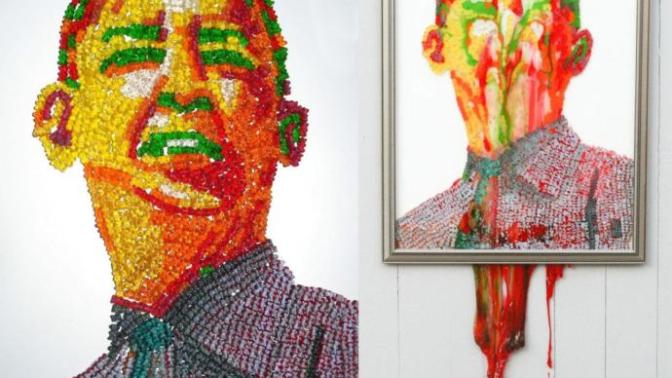 Jelibonu Yemek Yerine Sanat İçin Kullanan Bir Kadın