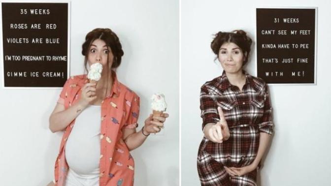 "Çocuk Sahibi Olmak Süper Rahat" Algısını Yıkmak İçin Hamileliğin Gerçeklerini Hafta Hafta Fotoğraflayan Bir Anne!