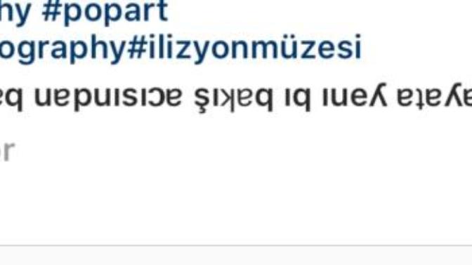İnstagram da ters yazı nasıl yazılır aşağıda örneği var? Hayırlı bayramlar bu Arada😊?