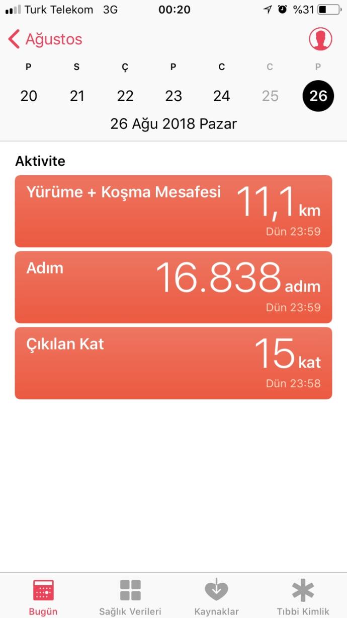 Bugün kaç adım attınız?