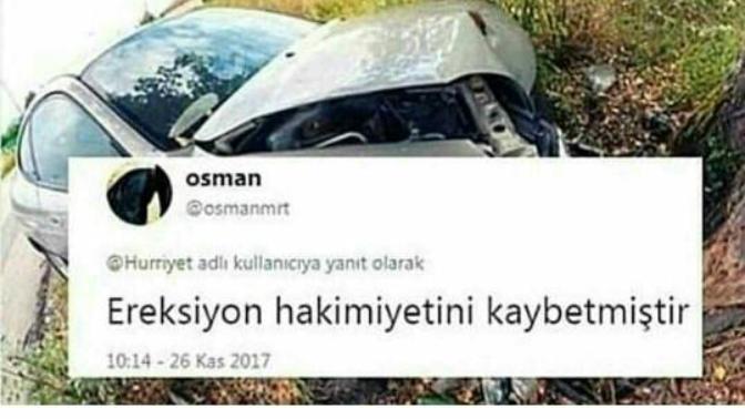 Araba kullanırken hiç ereksiyon hakimiyetini kaybettiğiniz oldu mu 😃😃?