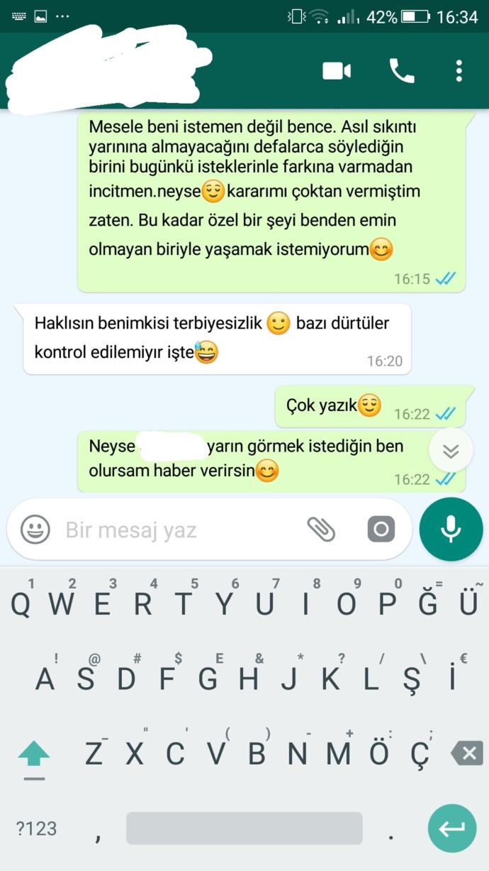 Sevgilimi reddettim. Sizce yanlış mj konuşmuşum?