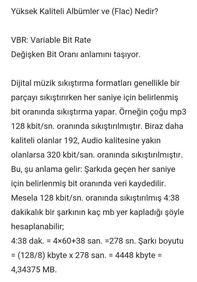 Yüksek kaliteli müzikleri ( flac ve 320 kbps ) boyutunda dinleyenler aramızda var mı?
