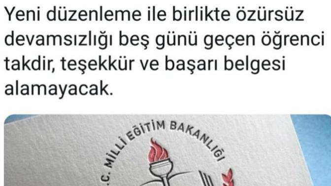 Milli Eğitimin Yeni Kararı Sizce Nasıl. ? Özürsüz 5 Gün Devamsızlığa Belge Cezası?