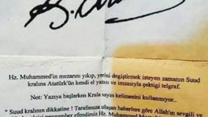 Atatürk ün Suudi kralına yazıldığı iddia edilen telgraf gerçek mi?