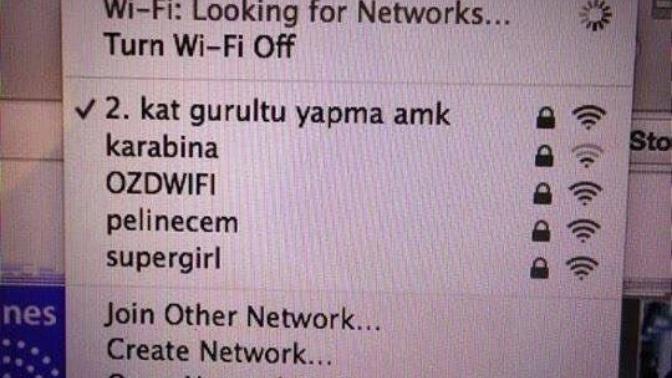 Duyduğunuz en ilginç kablosuz ağ isimleri neler?