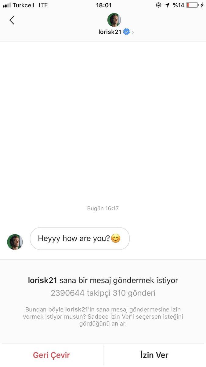 Loris Karius dm'den Melis Ayça'ya yürümüş ne düşünüyorsunuz gerçek midir😂😂?