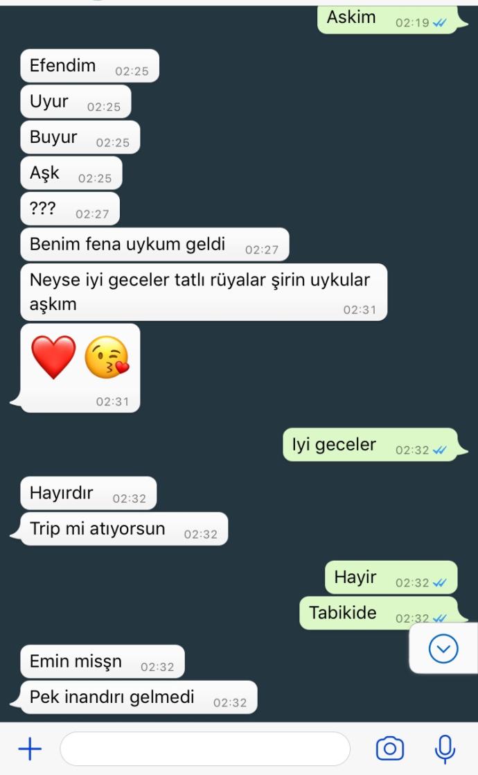 Whatsapp konuşmamız sevgilimle, neden böyle yaptı?