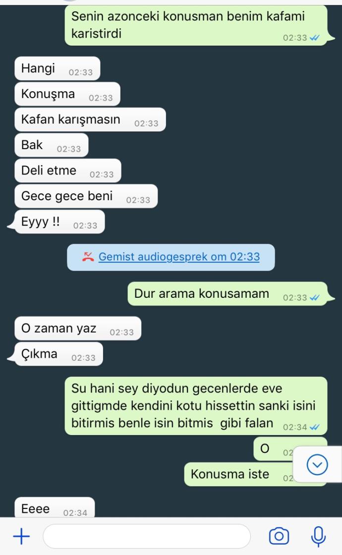 Whatsapp konuşmamız sevgilimle, neden böyle yaptı?