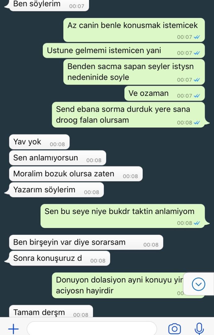 Whatsapp konuşmamız sevgilimle, neden böyle yaptı?