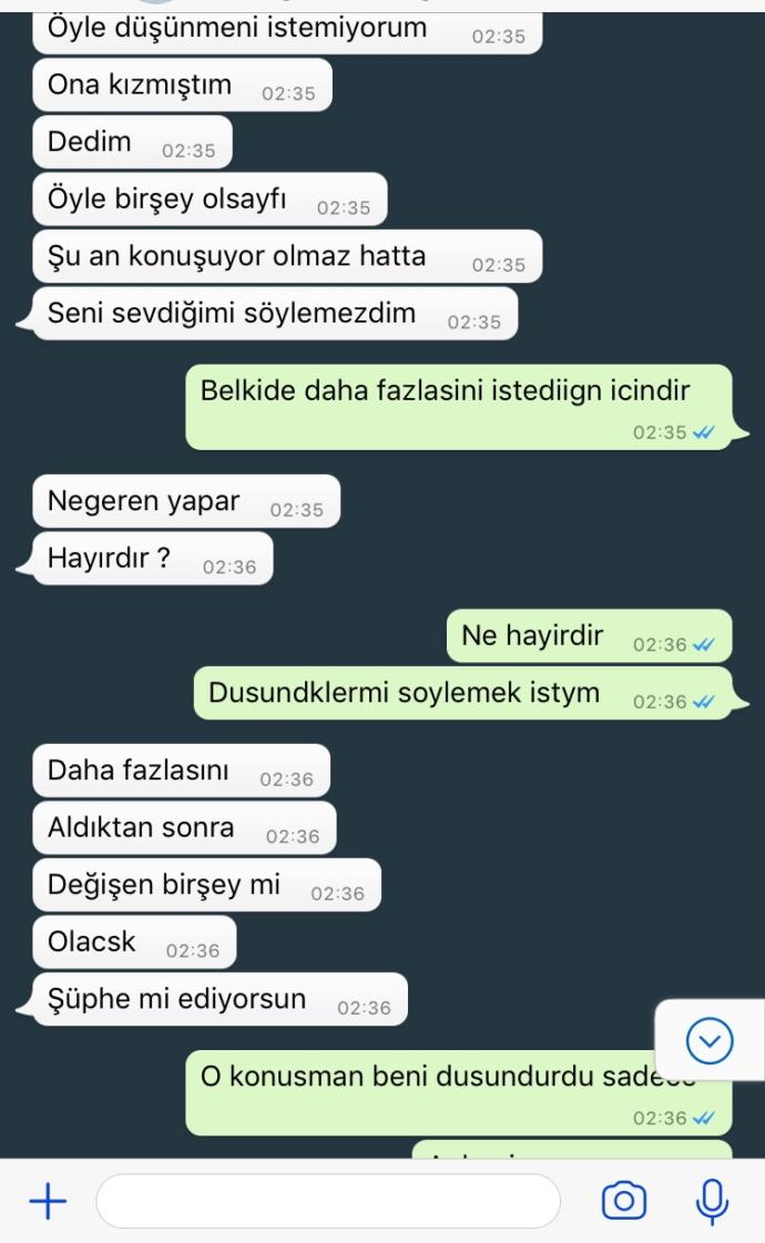 Whatsapp konuşmamız sevgilimle, neden böyle yaptı?