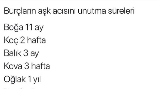 Hangi burç ne kadar sürede unutur?