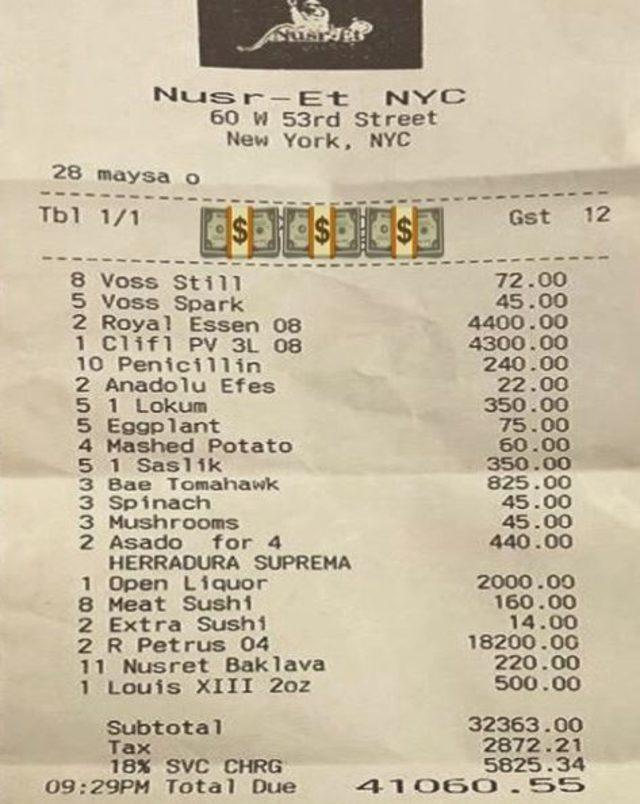 Nusr-et'ten 5800 dolarlık servis ücreti! Nusret için yüksek fiyat politikası da bir tür reklam olabilir mi?