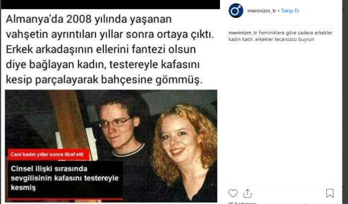 Erkek arkadaşının kafasını testereyle kesen feminist kadın. Erkek hakları çok kötü durumda olmasına rağmen neden kimse savunmuyor?