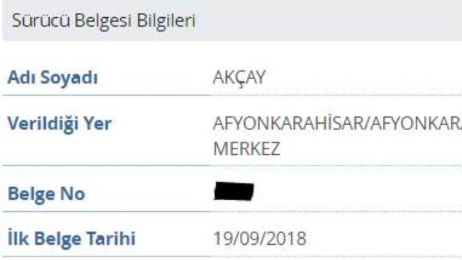 E-Devlet sürücü belgesi sorgulayınca ismim yazmıyor? YARDIM?