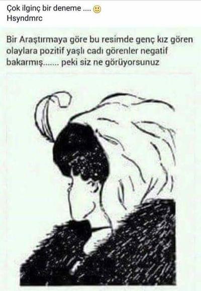 Siz bu resimde yaşlı cadı mı? Genç kız mı görüyorsunuz?