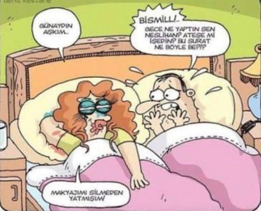 Bir kadın makyajını silmeden uyuyorsa silmeyi unutacak kadar mutlu mu yoksa makyajı umursamayacak kadar mutsuz mudur?