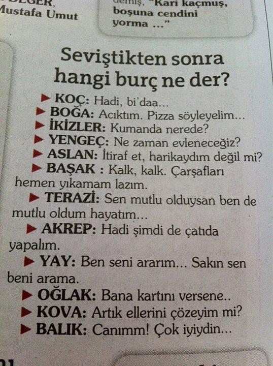 İlişki yaşadığınız en ateşli burç hangisiydi?
