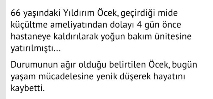 Avrupa Yakası dizisinde Patron olarak tanınan Yıldırım Öcek hayatını kaybetti, Mide ameliyatından sonrasını neden önemsemedi?