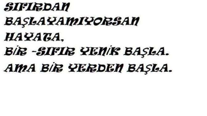 0 'dan hayata yeniden nasıl başlanır?😕😕😕?