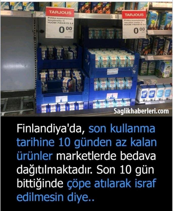 Finlandiya’da son kullanma tarihine 10 gün kala ürünler ücretsiz dağıtılıyor? Peki sizce neden?