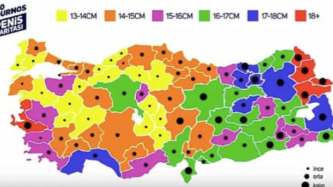 Türkiyenin penis boyu haritası siz nerelisiniz?