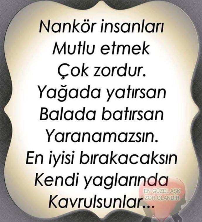 Nankör insanlar için düşünceleriniz ne?