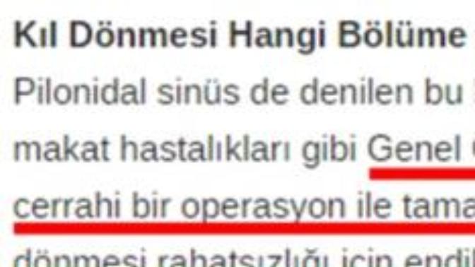 Kıl dönmesi tedavisi?