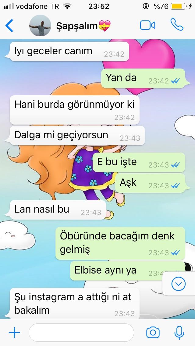 Arkadaşlar ınstagrama öğlen attığım fotoğrafı sevgilim şimdi söyledi bahane değil mi bu?