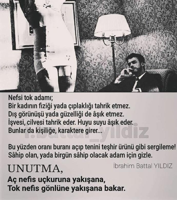 AÇ NEFİS UCKURUNA YAKIŞANA, TOK NEFİS GÖNLÜNE YAKIŞANA BAKAR...