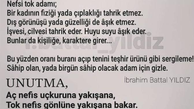 Sizin ki aç nefis mi, tok nefis mi? Siz hangisine bakıyorsunuz?
