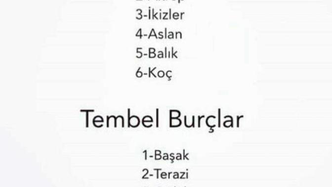 Burcunuza göre tembel misiniz/çalışkan mı?