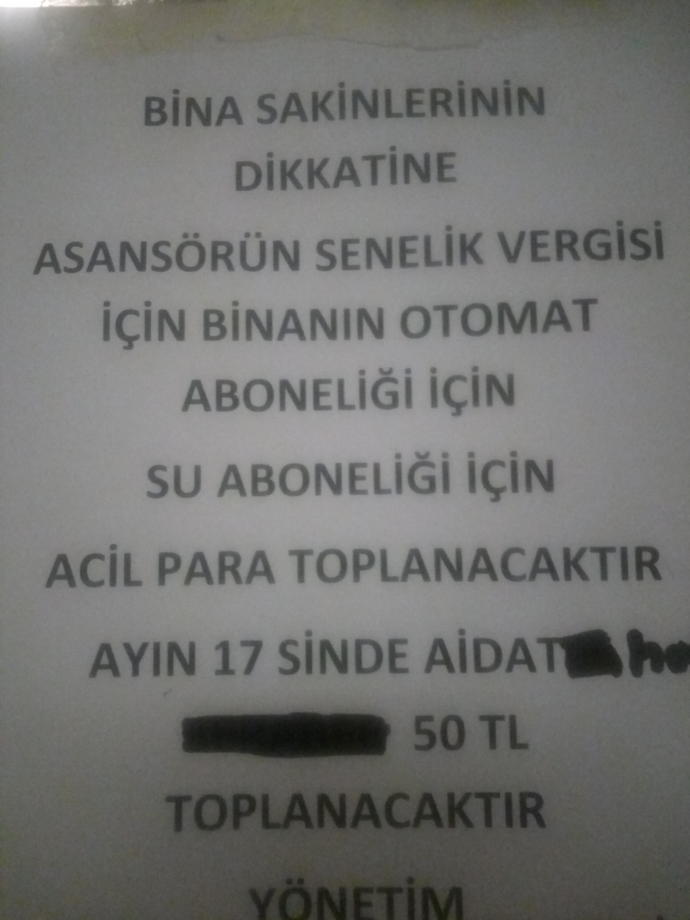 Asansör vergisi de mi var?