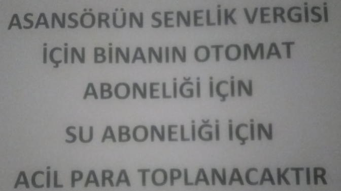 Asansör vergisi de mi var?