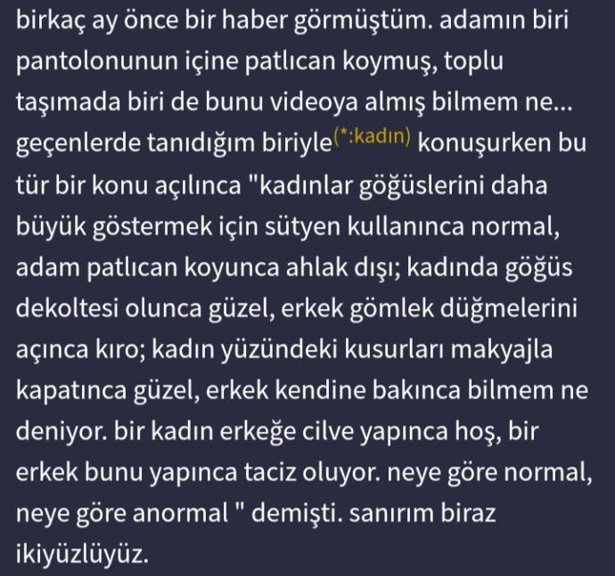 Kadın yapınca normal erkek yapınca suç olan şeyler nelerdir?