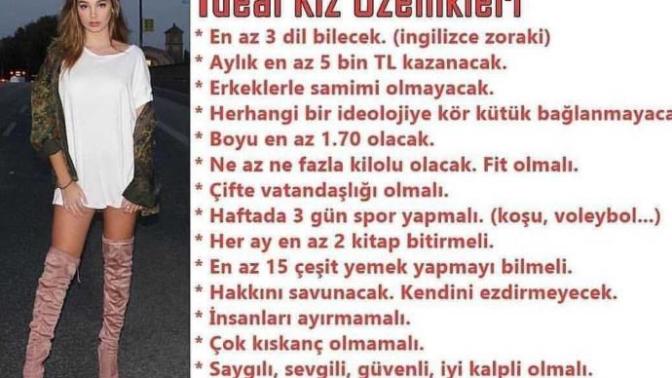 Sizcede ideal kiz boylemi olmali?
