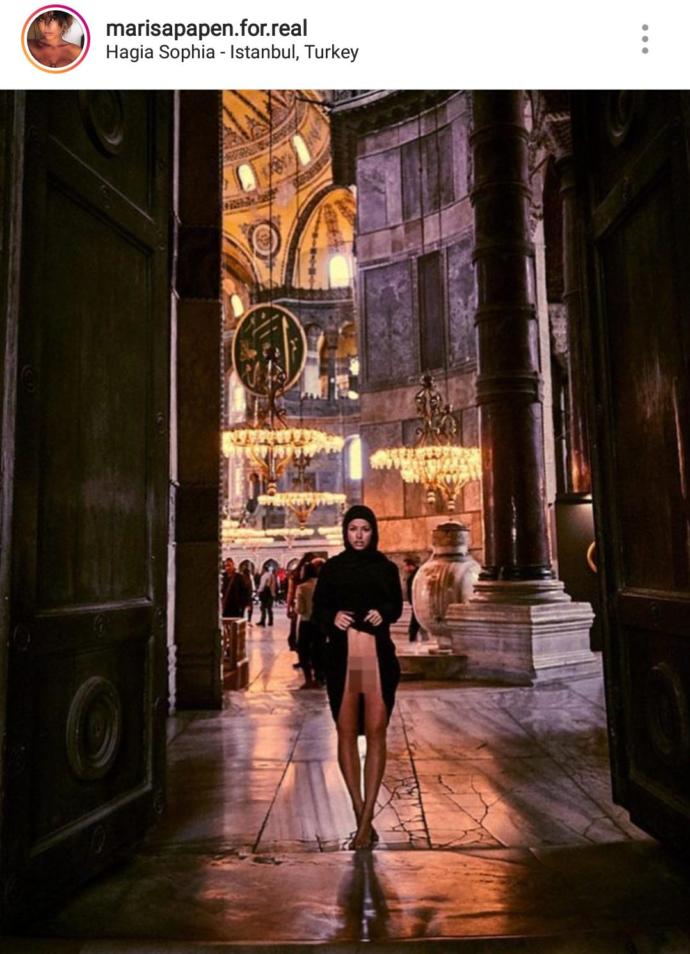 Ayasofya Cami'de Çıplak Model. Siz Nasıl Yorumluyorsunuz.(Kapadokya, Ayasofya)?