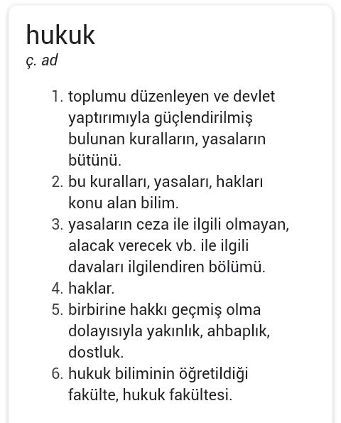 Hukuğun kelime anlamı