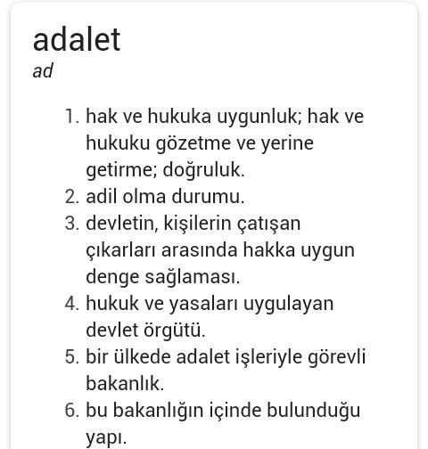 Adaletin kelime anlamı