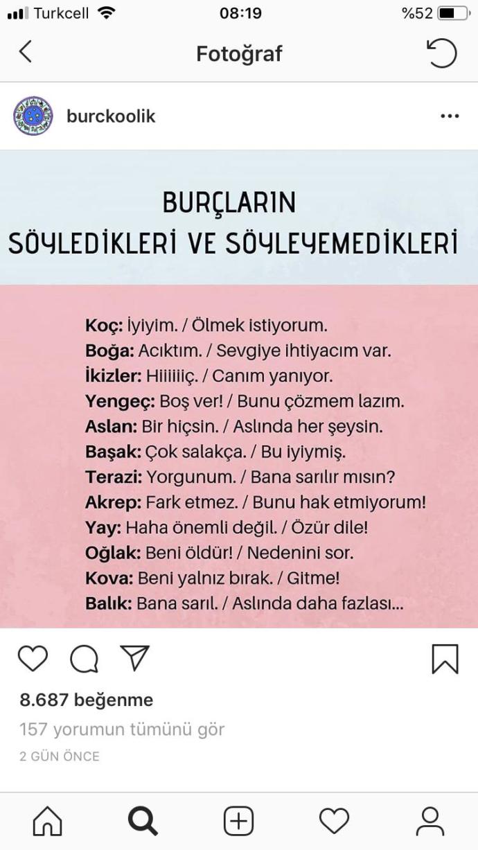 Burçların söyledikleri ve söylemedikleri nelermiş :> =)?
