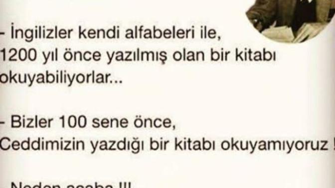 Japonlar çinliler 300 yılı geçkin alfabelerini okuyorlarda biz eskimez yazılarımızı niye okuyamıyoruz bilen varmı?