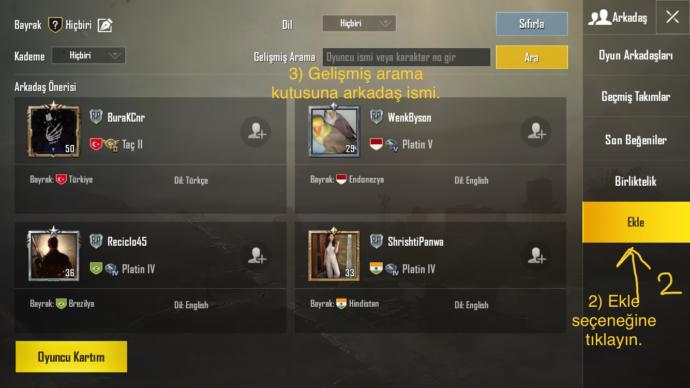 Pubg da arkadaşımla nasıl aynı oyuna girebiliriz?