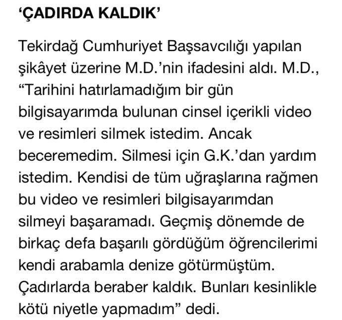 Tekirdağ’da İmam Hatip Lisesinde görev yapan Erkek Öğretmen,10. sınıf Erkek Öğrencisine tacizde bulunup mesajlar attı, bu nedir?
