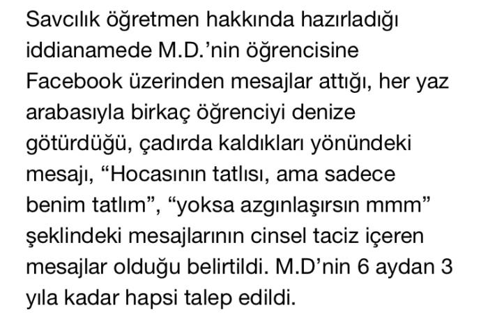 Tekirdağ’da İmam Hatip Lisesinde görev yapan Erkek Öğretmen,10. sınıf Erkek Öğrencisine tacizde bulunup mesajlar attı, bu nedir?